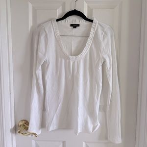 J Crew Ribbed Ruffleneck T-Shirt